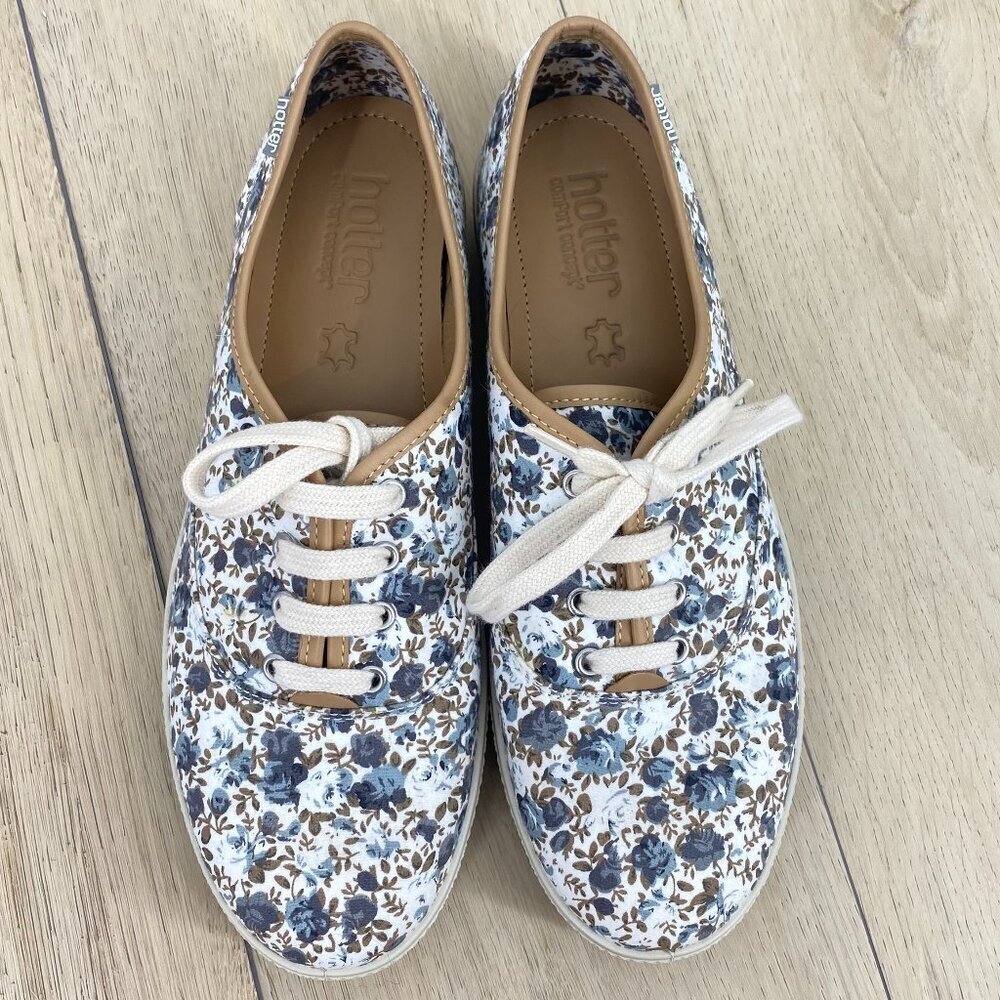 Hotter England Mabel Floral Lace Up Sneakers SZ 8.5​​​